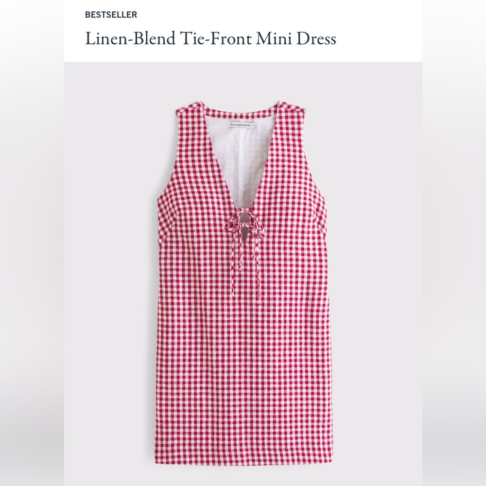 Abercrombie & Fitch Linen-Blend Tie-Front Mini Dress XS Petite